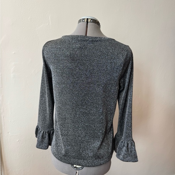 J. Crew Charcoal Blouse with Ruffle Cuffs - Picture 2 of 4